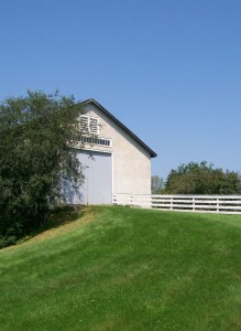 View of the south end of the 1910 Barn